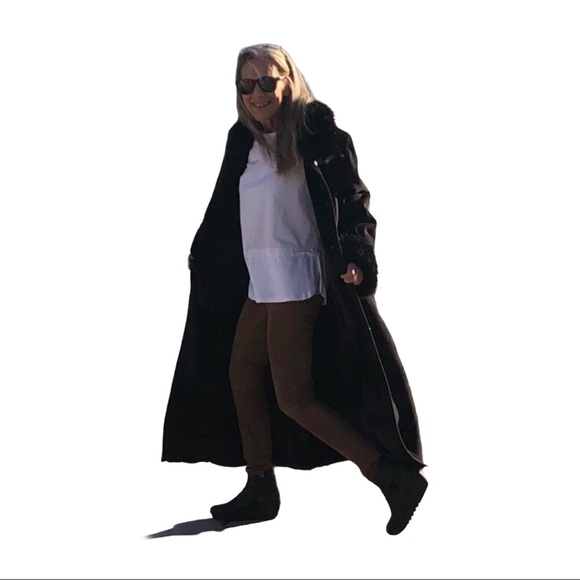 Terry Lewis long black luxury coat - Picture 3 of 16